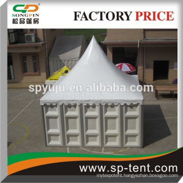 Pagoda tent with solid wall for event, warehouse